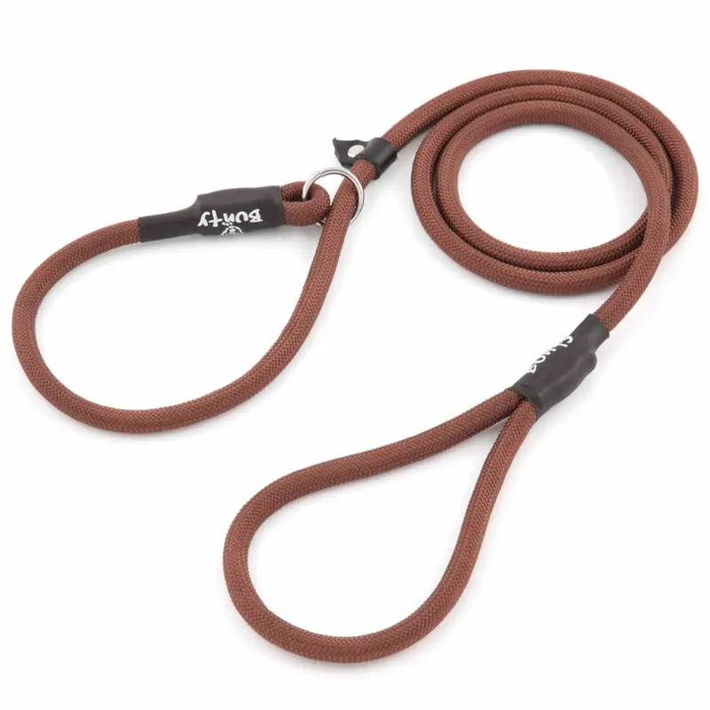 Bunty Brown (, - 10Mm) Nylon Slip Rope Dog Puppy Lead Leash Anti Pull Large