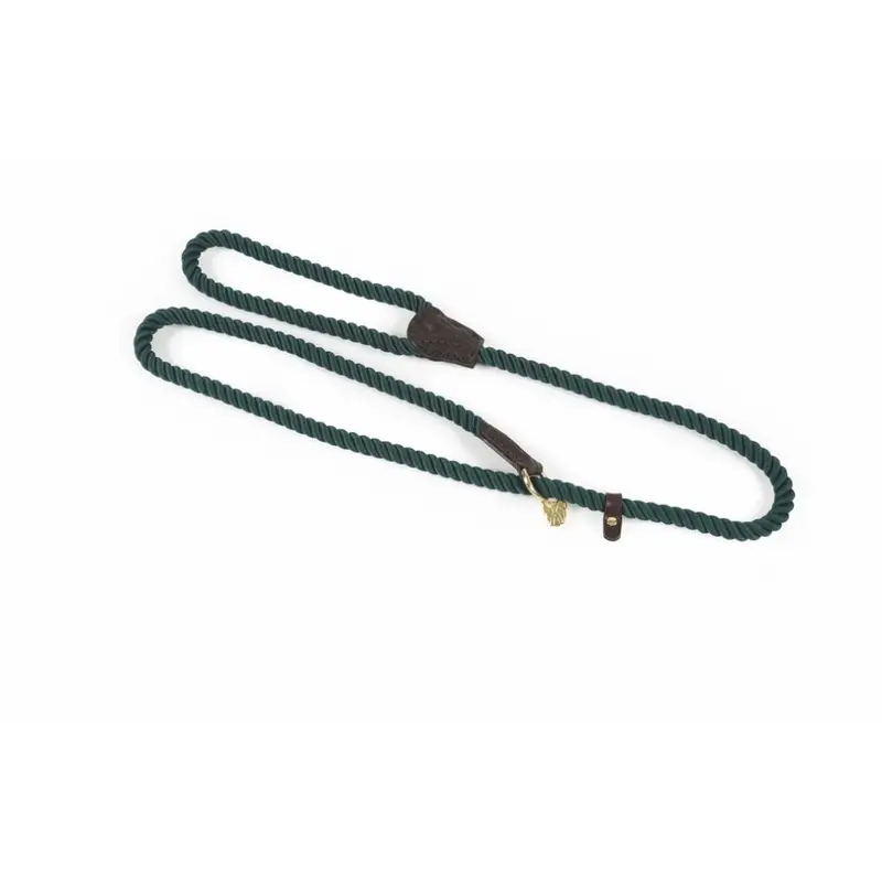 Digby & Fox Green (One ) Rope Leather Dog Slip Lead 147Cm