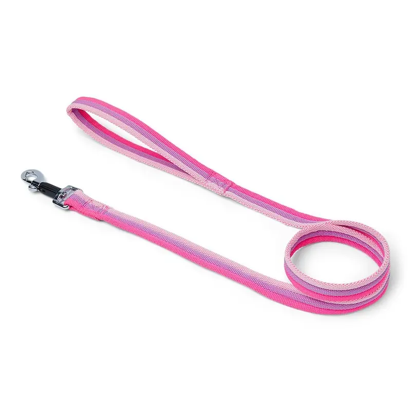 Pets At Home Woven Stripe Dog Lead Pink