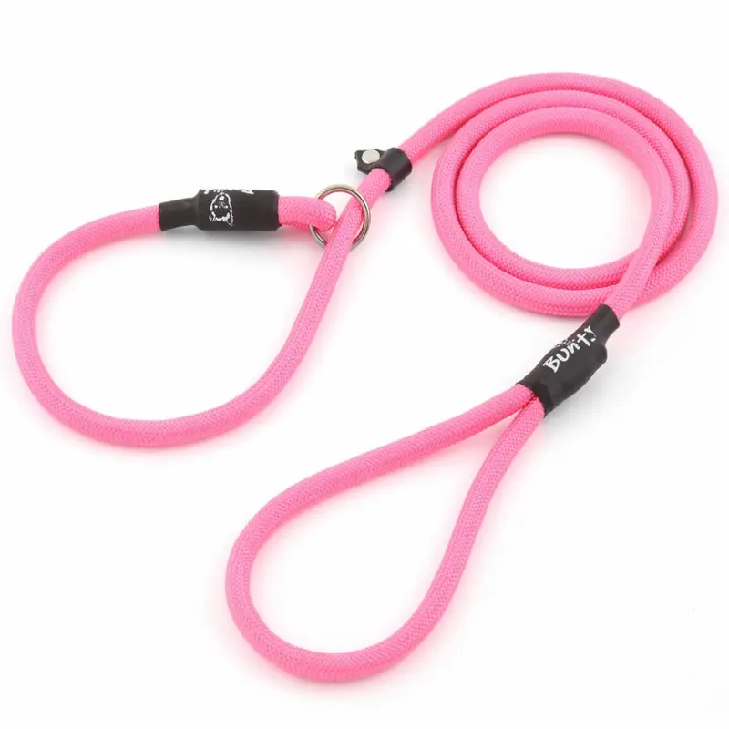 Bunty Pink (, - 6Mm) Nylon Slip Rope Dog Puppy Lead Leash Anti Pull Small