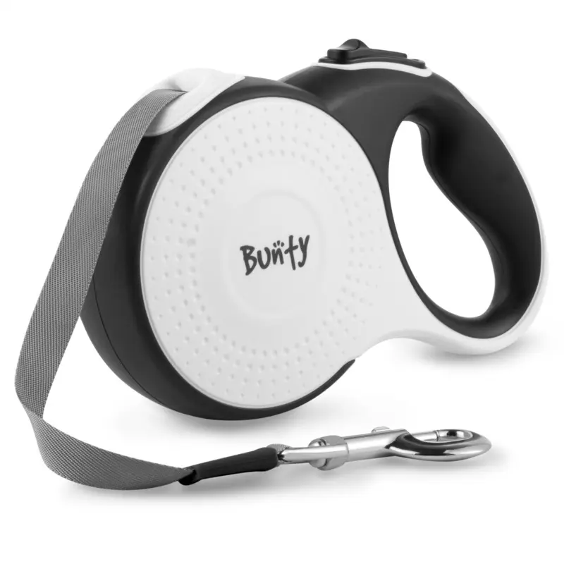 Bunty White (, 8M) Retractable Dog Lead, Tangle Free 8M