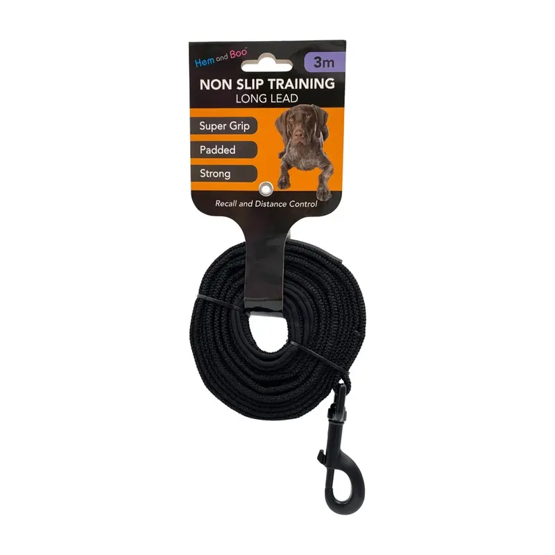 Hem & Co Unisex Black Hem And Boo Non Slip Training Long Lead 3M