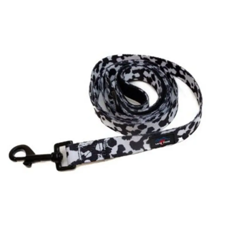 Long Paws Black - Funk The Dog Lead-Cow Print Medium