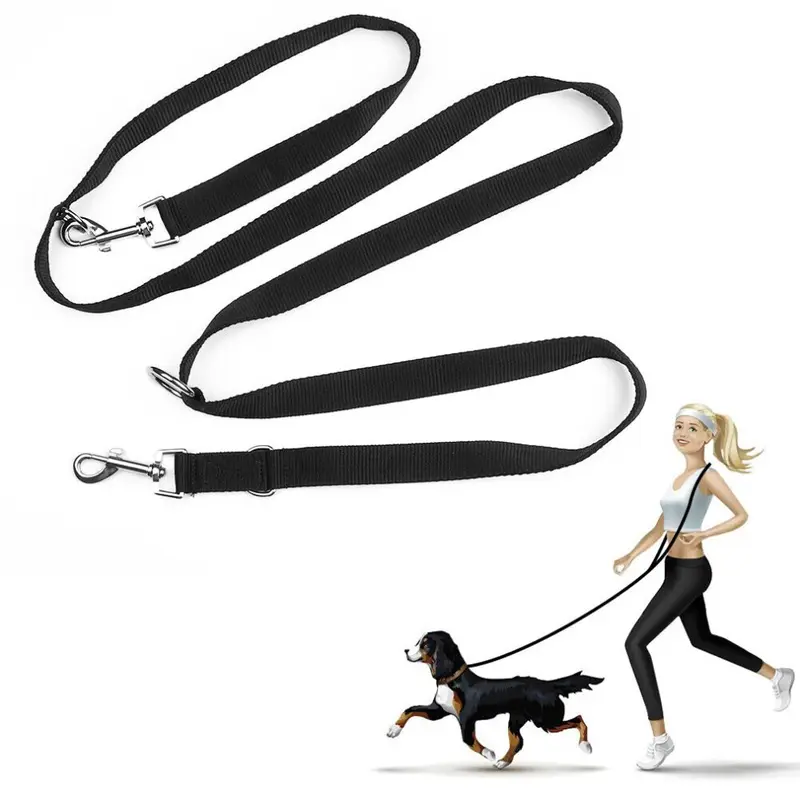 Bingopaw Black Dog Training Double Ended Leads : Hands Free Adjustable Pet Leash 2M