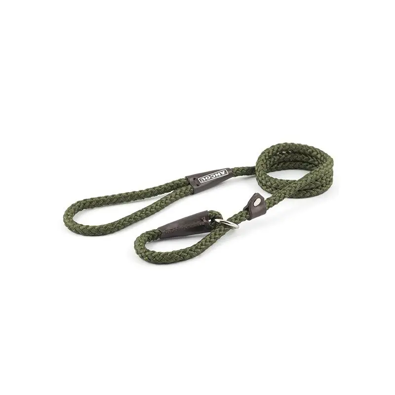 Ancol Heritage Nylon Rope Slip Lead - X 12Mm Green 1.5M
