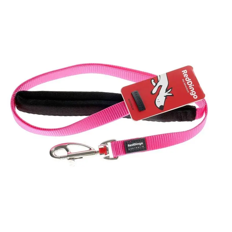 Dingo Classic Hot Dog Lead - (1.5Cm X 120Cm) Red/Pink Small