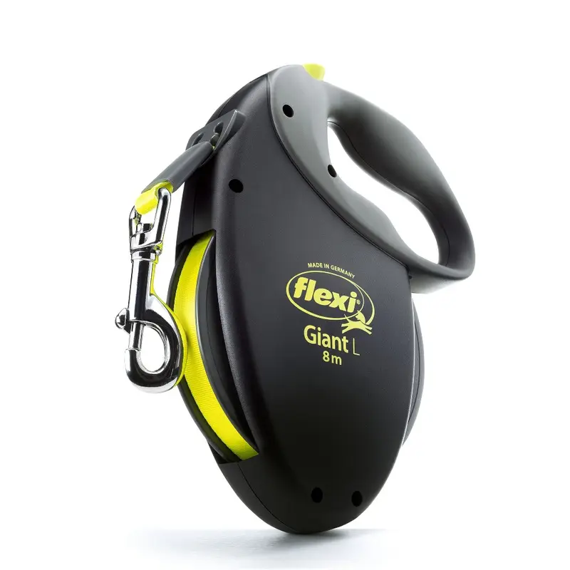 Flexi Neon Dog Lead - Large 8M - Black / Neon (8M)