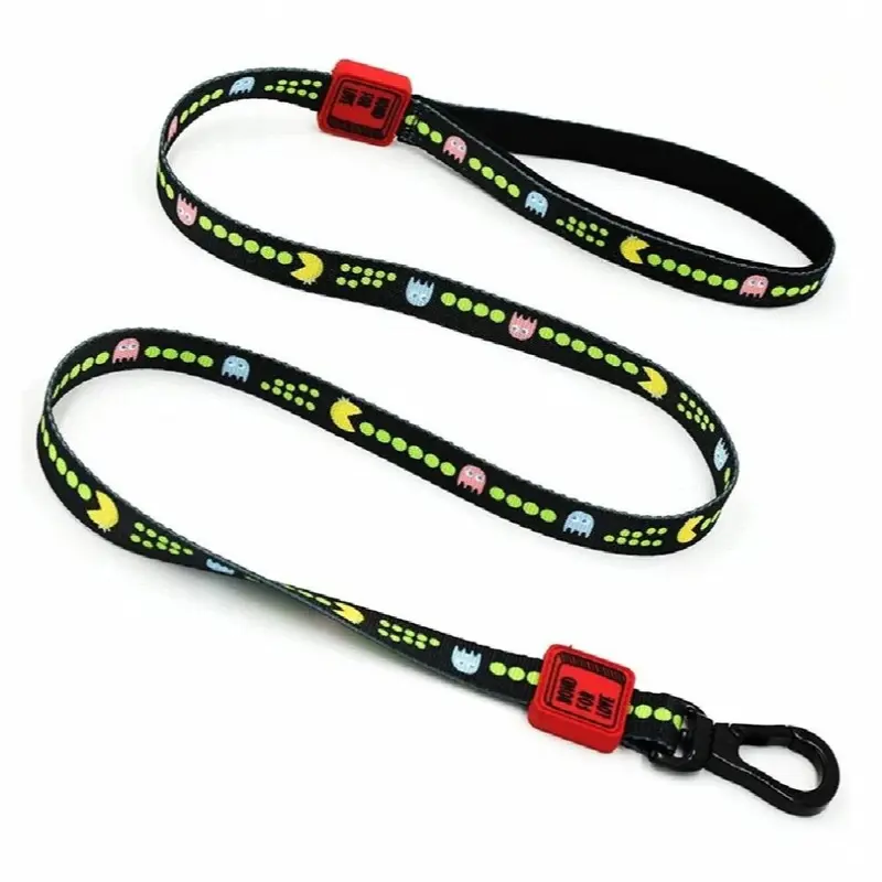 Light Dog Harnss Collar Leash For Pugs, Pac-Man Style, And High Breathable Mesh Small