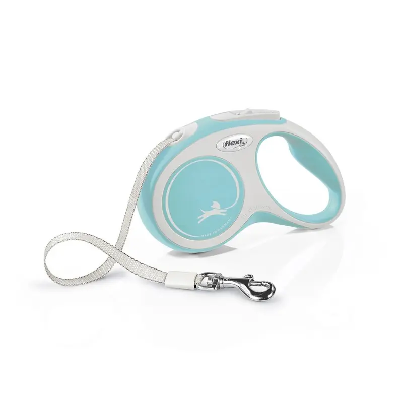 New Flexi (5M, Light ) Comfort Tape Retractable Dog Lead Blue 5M