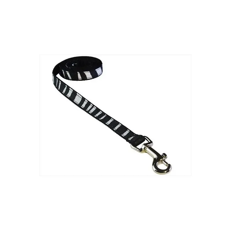 Sassy Dog Wear White Zebra-Blk.1-L 4 Ft. Zebra Dog Leash, & Black - Extra Small