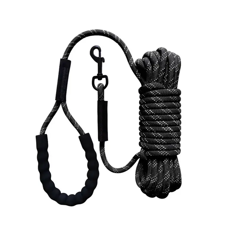 Zeuxo Black Reflective Nylon Dog Leash, Training Leash, 10M