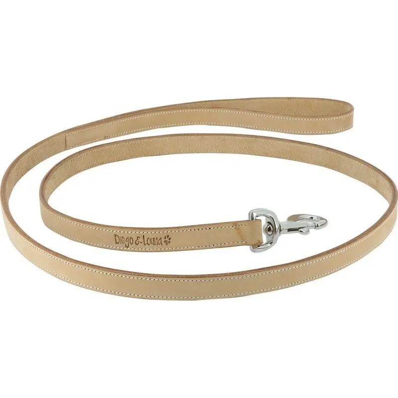 Diego & Louna Beige Leather Dog Leash