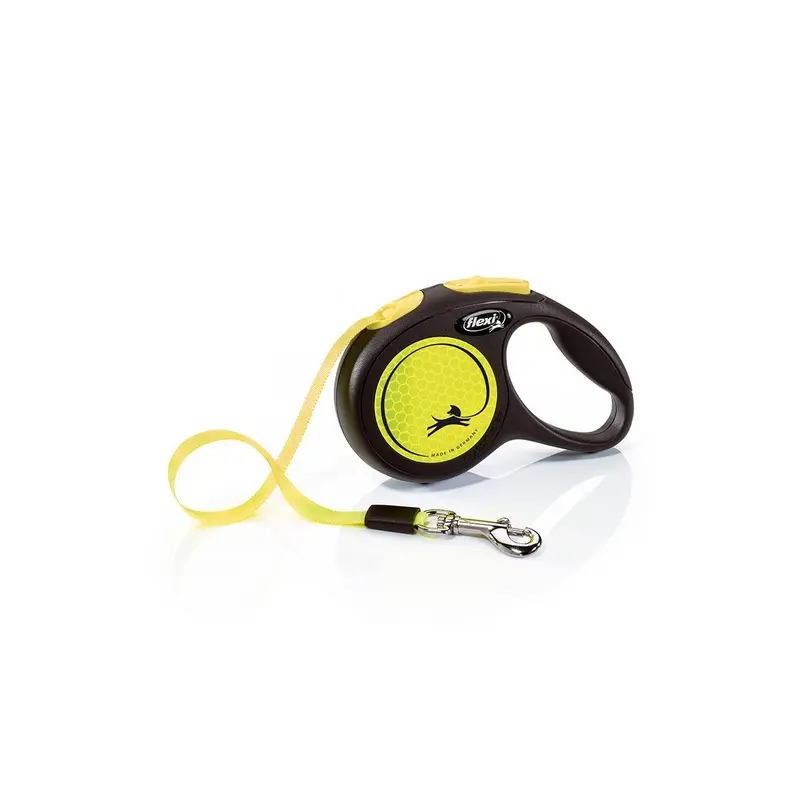Flexi New Neon Tape Dog Lead 3M - Extra Yellow Small
