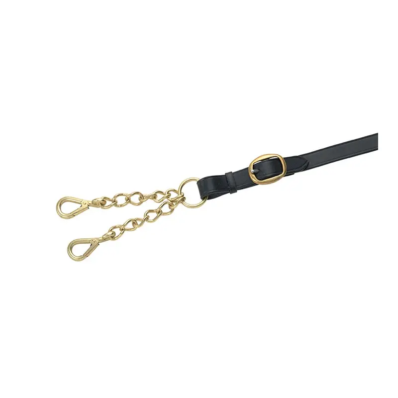 Shires Blenheim Leather Lead Rein With Newmarket Chain: Black Colour: