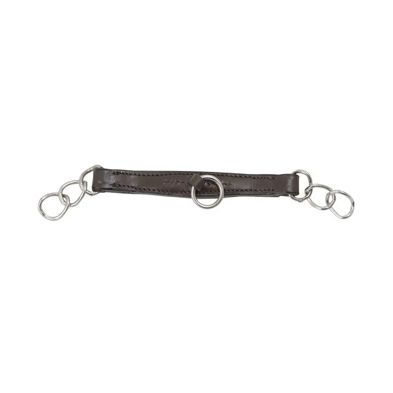 Shires Velociti GARA Leather Curb Chain: Brown: Full Colour: Havana, S