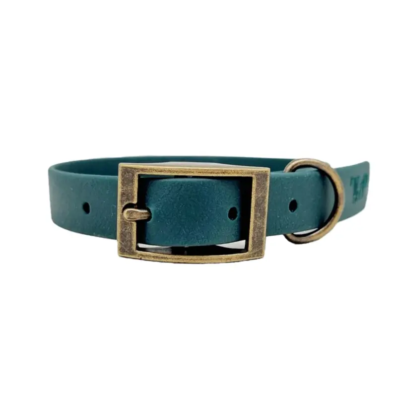 Trinkety Paws Unisex Green Biothane Waterproof Dog Collar - Dark Large