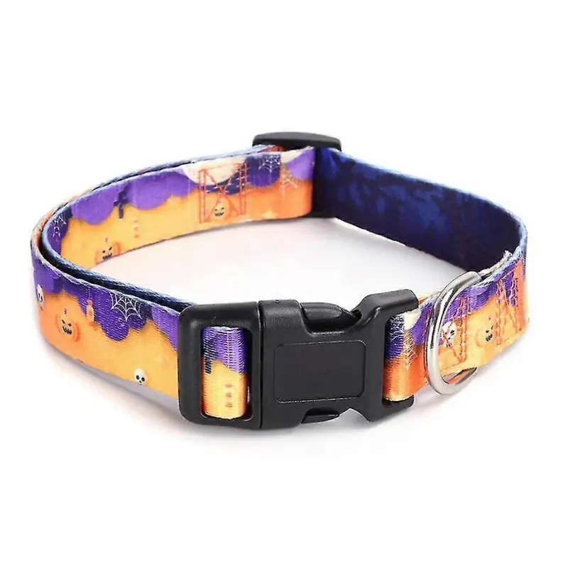 Hiigyl Unisex (M, One ) Halloween Pet Collar Leashes Adjustable For, And Dogs Small