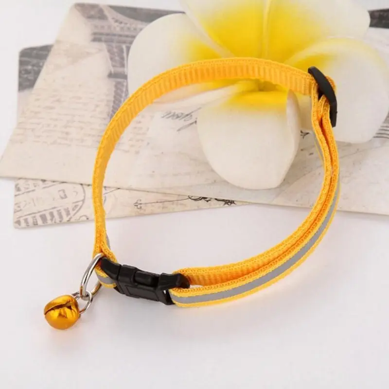 New (Yellow) Reflective Adjustable Pet Collar For Dogs And Cats Yellow Small