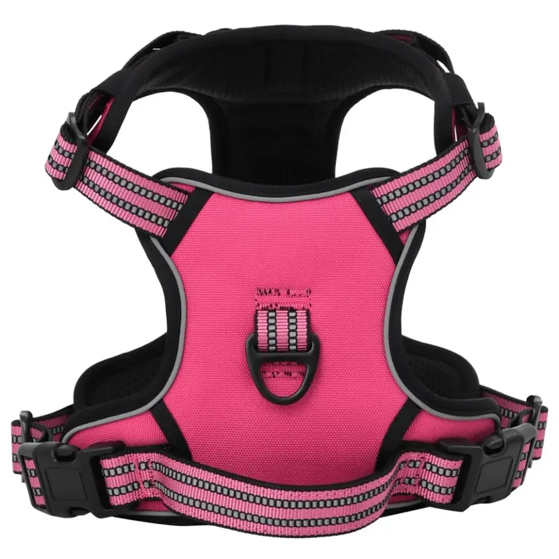 Vidaxl Pink (, Dog Harness With Reflective Stripes Adjustable Pet Dog Vest Extra Large