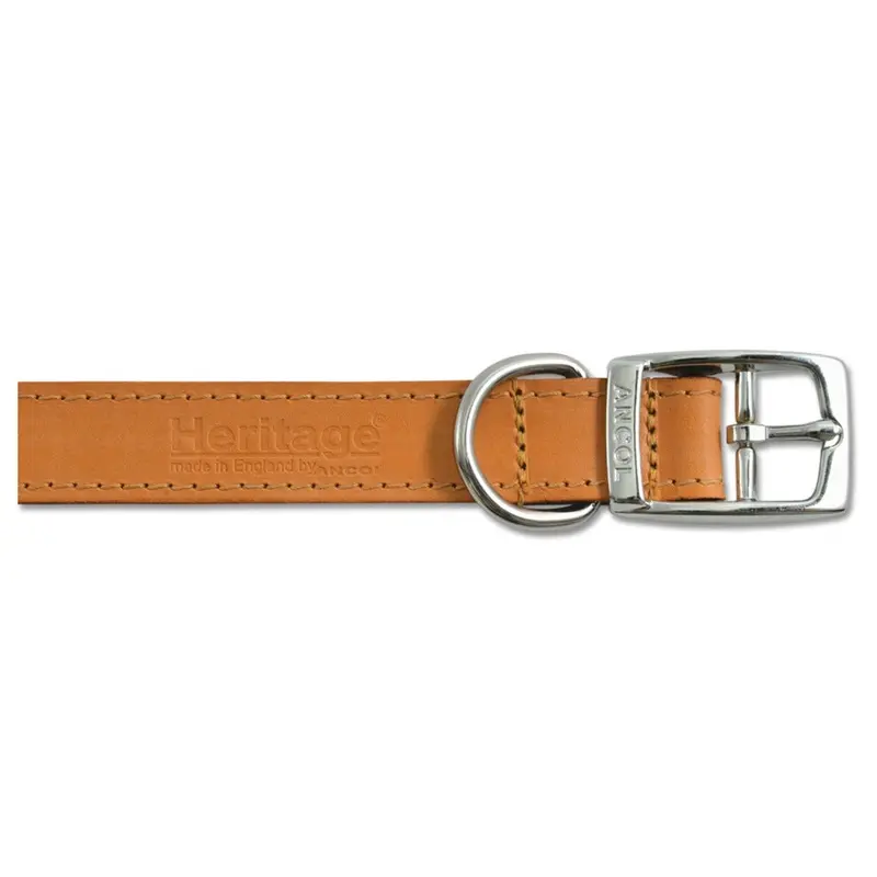 Ancol Heritage Leather Collar Tan 25Mm X50-59Cm Sz Size 7