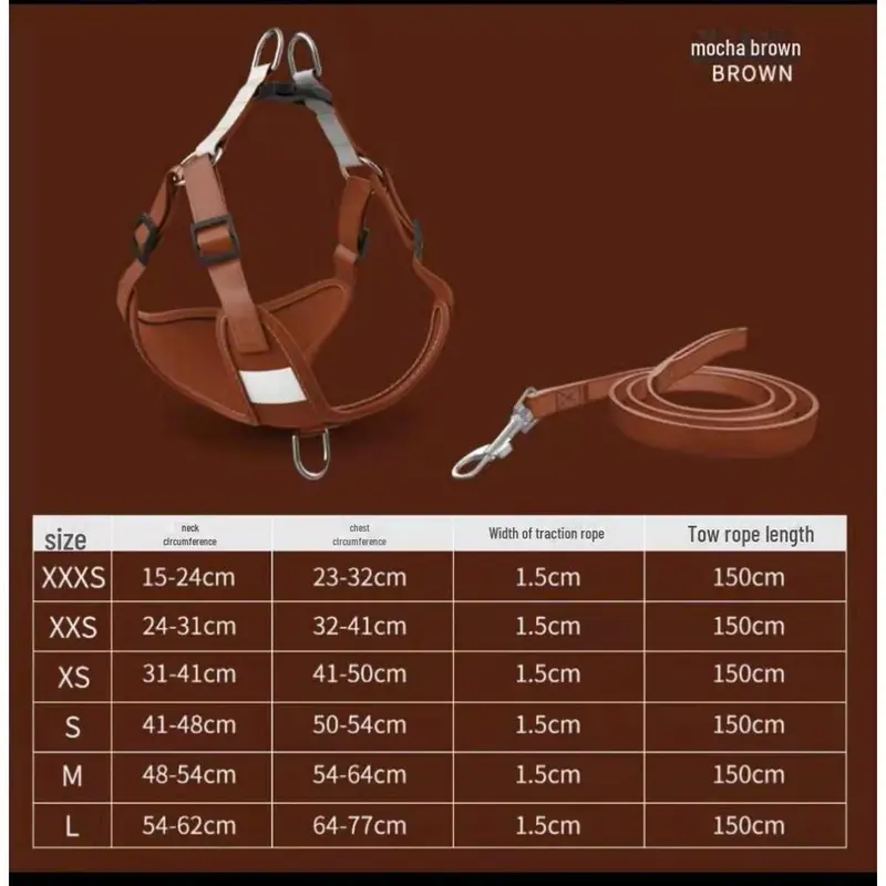 Brown (, Universal Pet Vest Harness For Cats And Dogs - Walking Leash Small