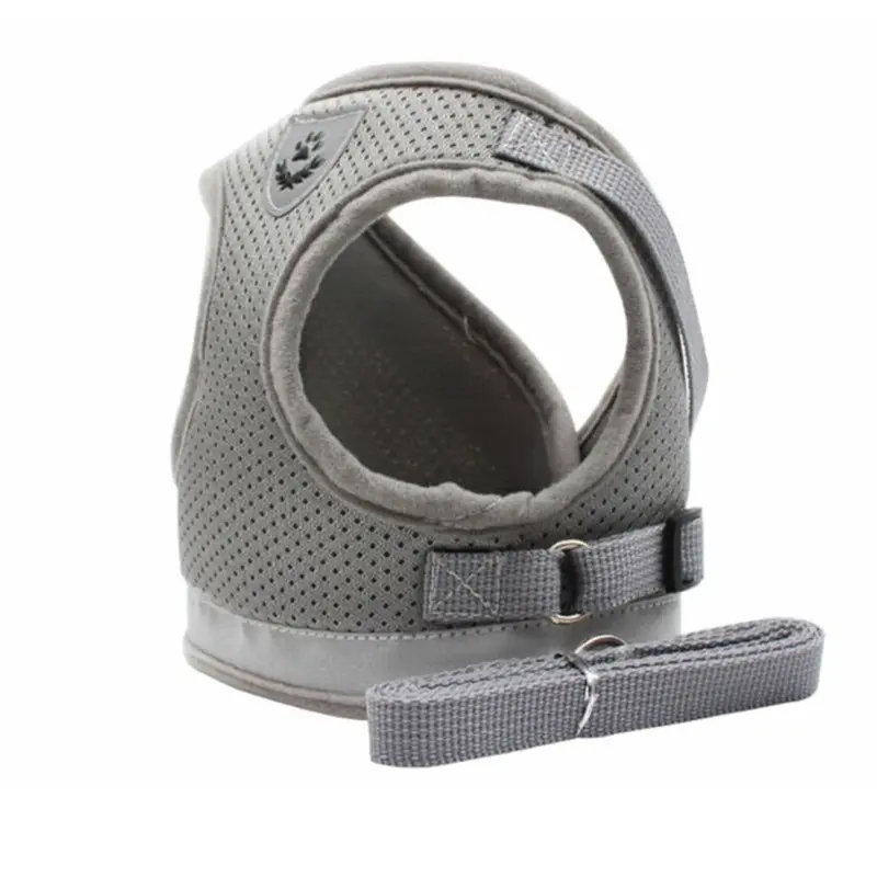 J&Y Grey , ) Comfortable Pet Harness And Leash Large