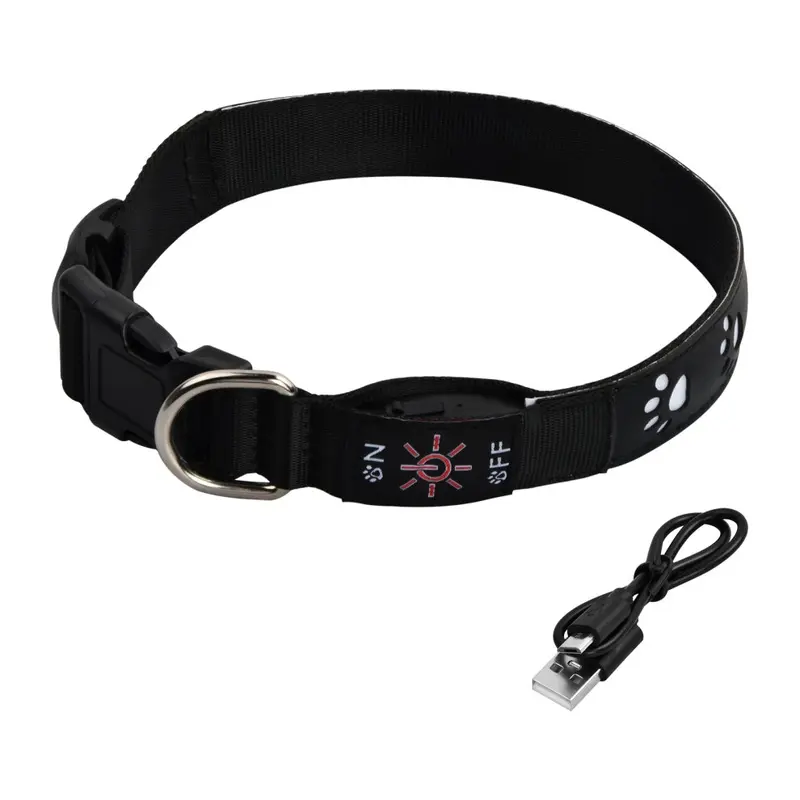 Nivofu Multicoloured Light Up Dog Collar, Colors, Usb Rechargeable, Dog Collar, Size 6