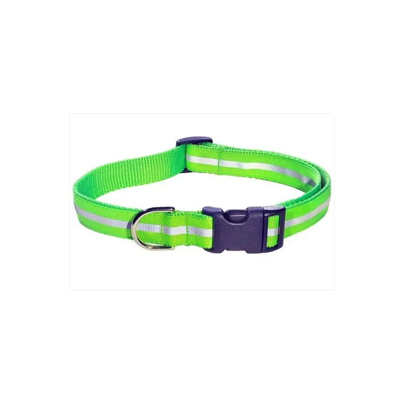 Sassy Dog Wear Green Reflective - 1-C Reflective Dog Collar, - Small