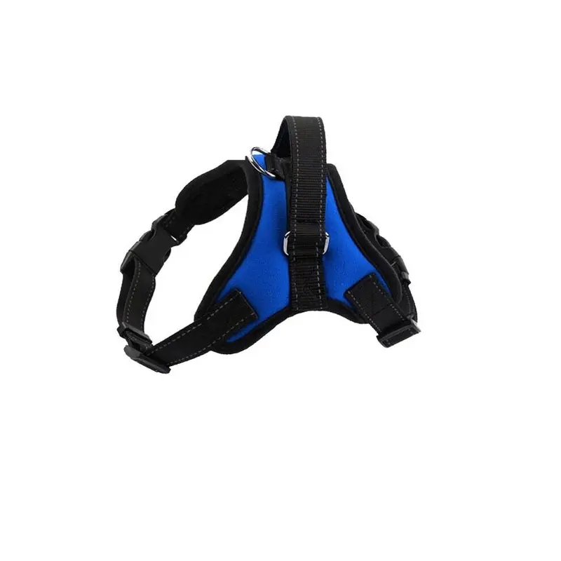 Multicoloured (Blue, M) Good Quality Dog Pet Harness Vest W/ Handle