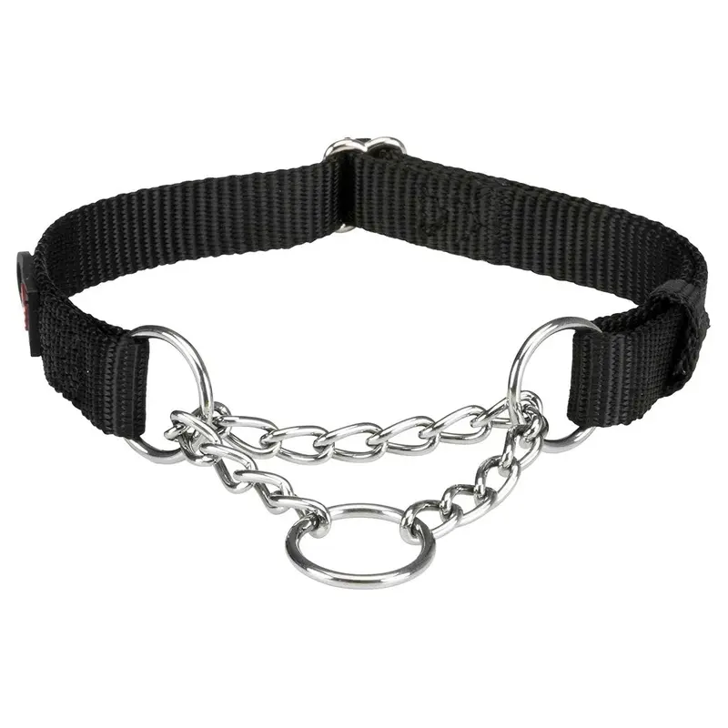 Trixie Premium Semi-Choke Dog Collar, Small/Medium(30-40cm/15mm), Black