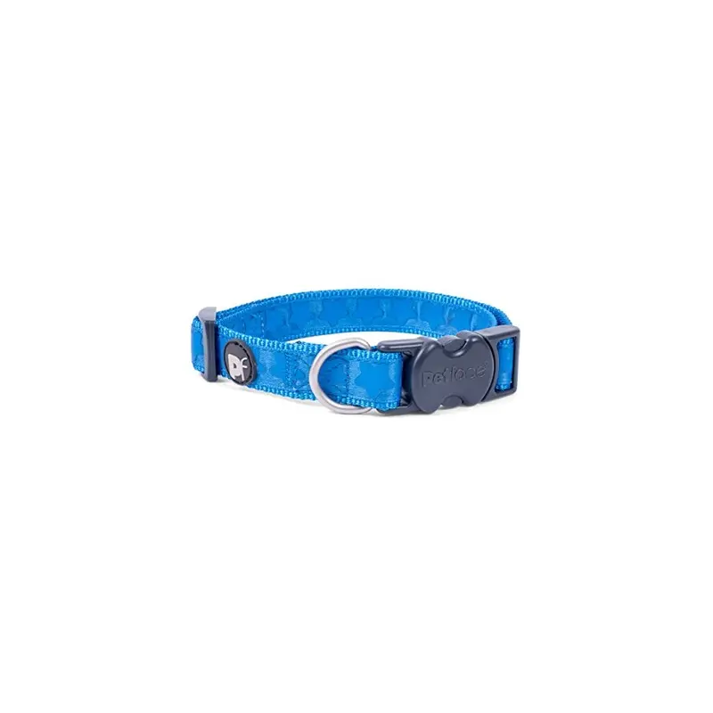 Petface Blue Tonal Stars Print Dog Collar,, Bright Large