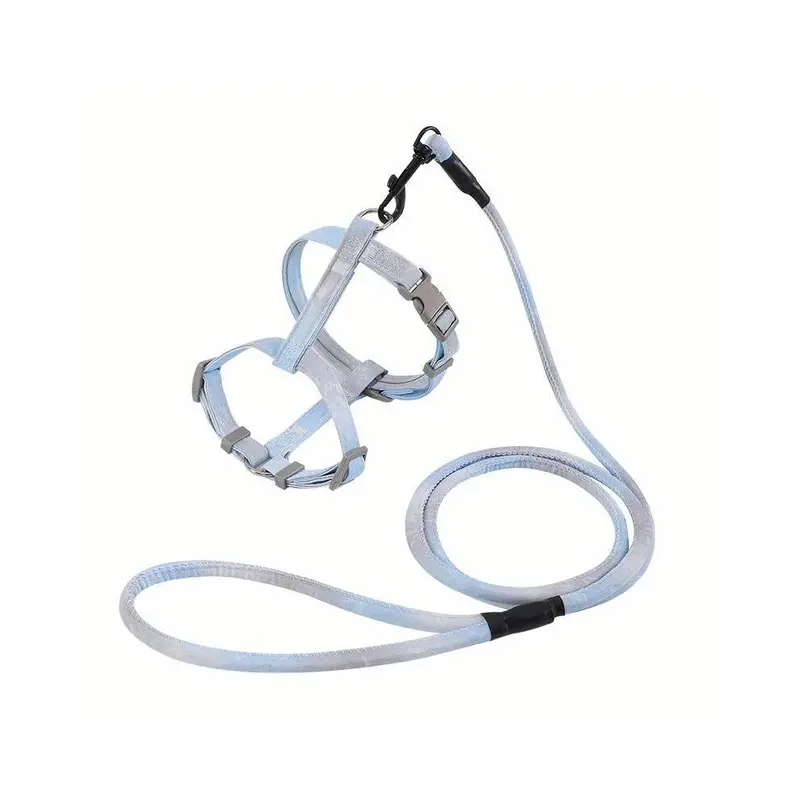 Zeuxo Light/Blue Pet Harness & Leash Set For Cats/Puppies - Durable - Small