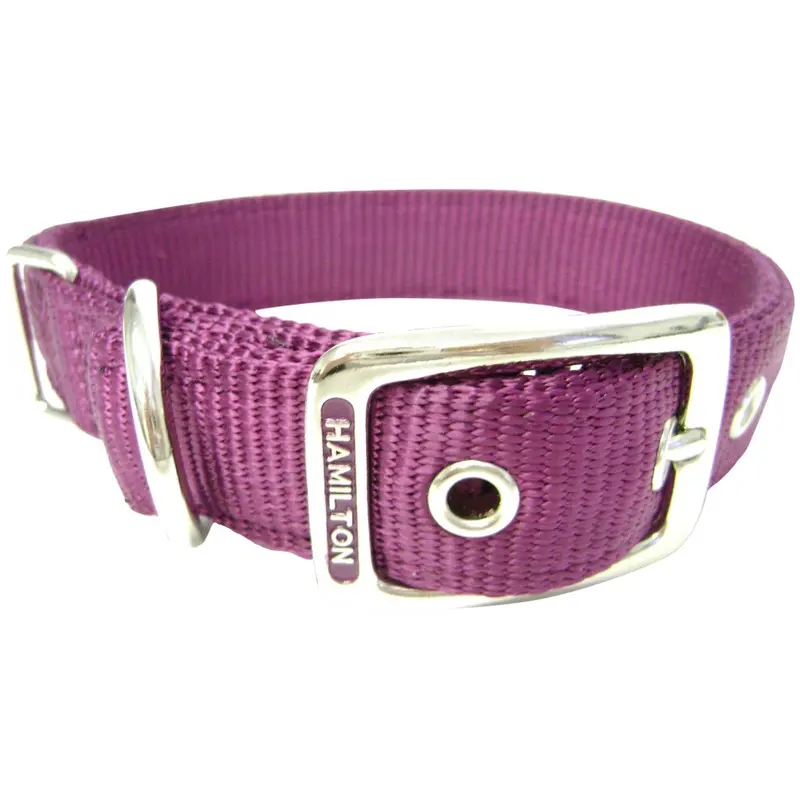 New Hamilton Double Thick Nylon Deluxe Dog Collar 1-Inch By 22-Inch Wine Dd 22Wn