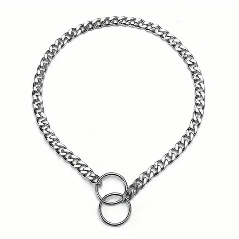 White Stainless Steel Dog Collar Perfect For Training & Walking Your Puppy