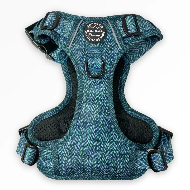 Pawsome Paws Boutique Country Teal Tough Trails Dog Harness X Small