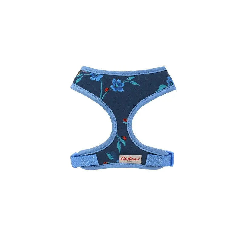 Kidston Small Dog Harness, No Pull Adjustable, Floral Print Breathable - Small Blue