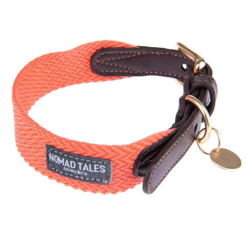 Nomad Tales Bloom Collar - Coral - Size L: 46 - 52 Cm Neck Circumference, 38Mm Width