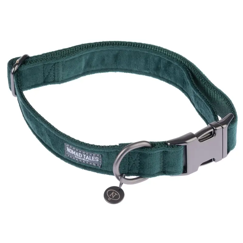 Nomad Tales Blush Collar - Emerald - Size M: 34 - 55 Cm Neck Circumference, 20Mm Width