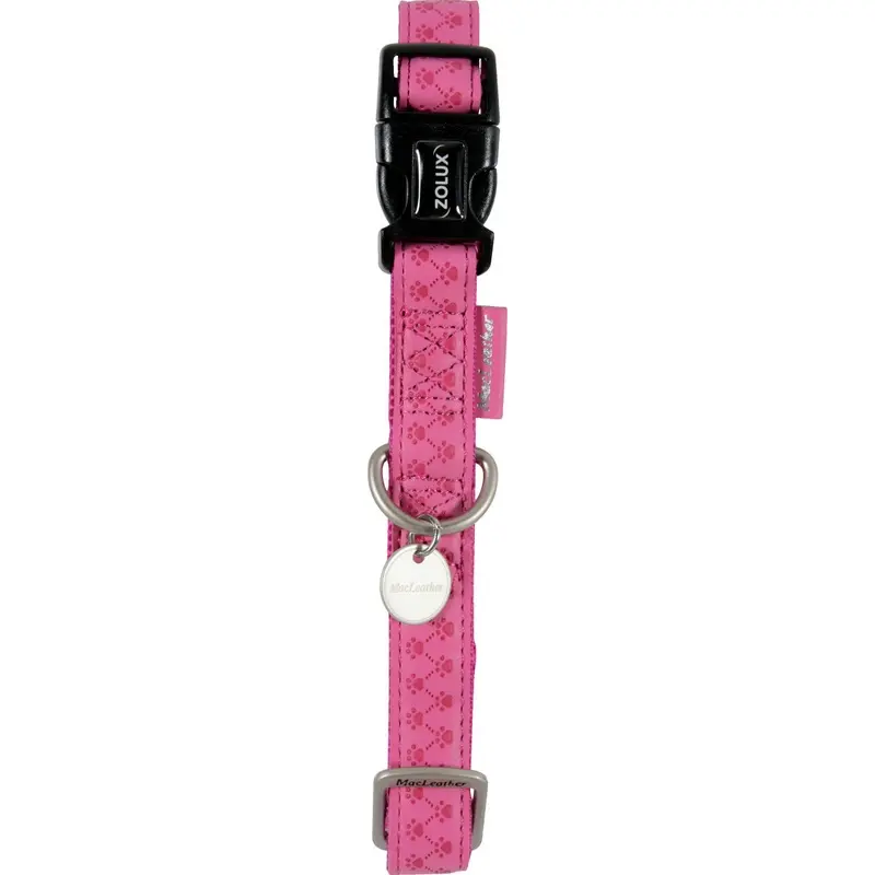 Zolux Rose Adjustable Dog Collar Mac Leather Size 28.5