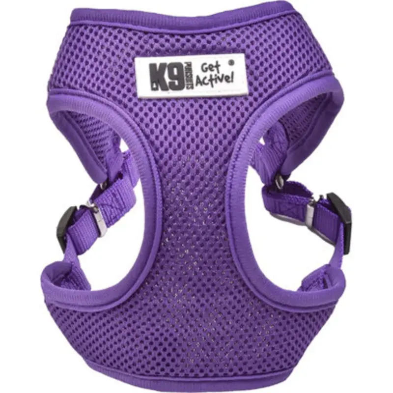 B&Q Purple/Black/Blue K9 Pursuits Pet Dog Lead Harness Vest Padded Soft Mesh Medium