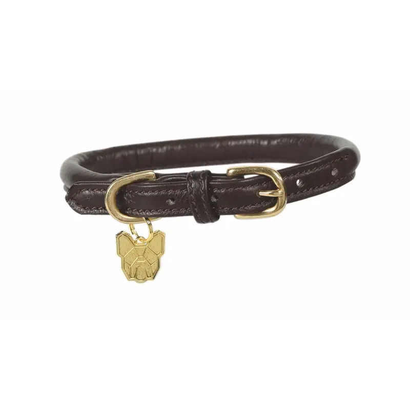 Digby & Fox Unisex Brown Digby And Fox Rolled Leather Dog Collar XX-Small