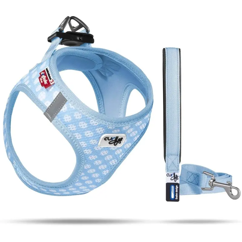 Vest Air-Mesh Skyblue-Circles M & Leash L