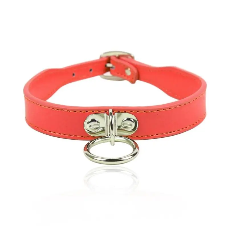 The Room Of Doom Black Faux Leather Collar And Lead Ring