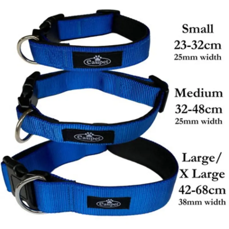 B&Q Dog Collar Neoprene Padded Waterproof Comfort Collar S Blue