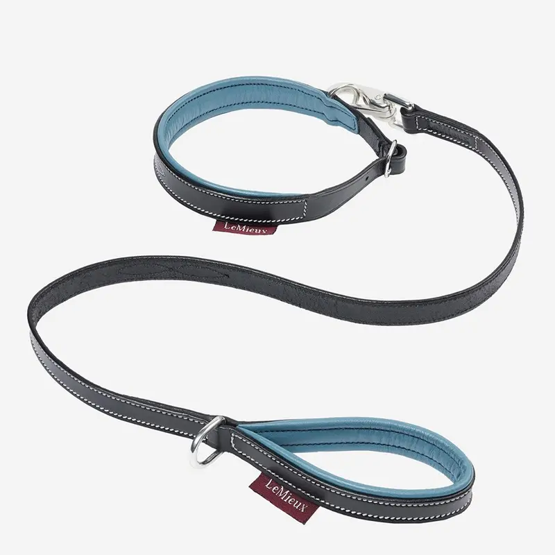 LeMieux Toy Puppy Collar & Lead Ice Blue/Black One Size