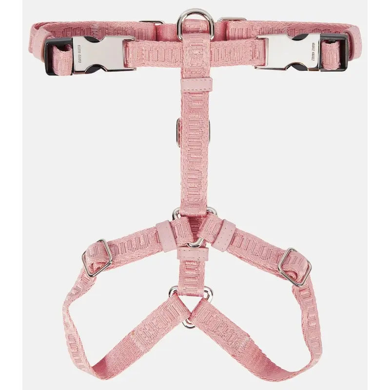 Miu Miu Unisex Pink Logo Dog Harness Large