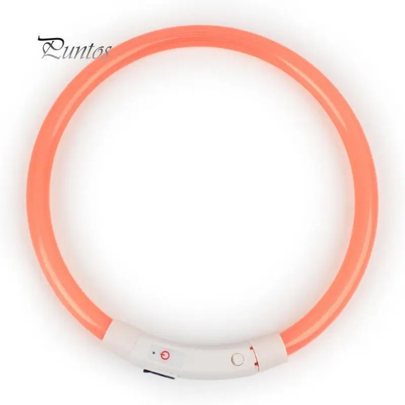 Salspor Orange (, 35Cm) Led Night Flashing Usb Charging Pet Puppy Neck Collar 35Cm