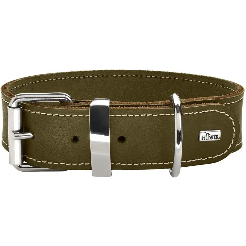 HUNTER Collar Aalborg Special, 35 67270 Soft genuine cow leather, olive