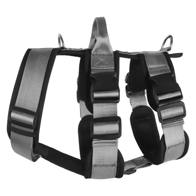 Exogio Grey Explosionproof Big Dogs Harness With Handle For Dog, Large