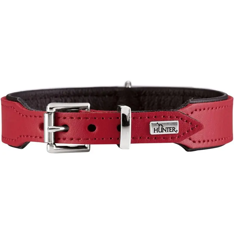 Hunter Hundehalsband Basic,30-34,5 cm, red/black